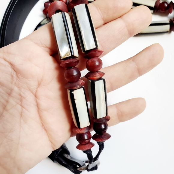 CHICOS black leather belt M/L - Picture 7 of 9